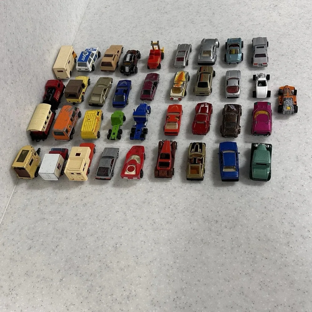 Lot Of 37 Vintage Matchbox Hot Wheels Ertl Cars 70s 80s Classic Metal Diecast